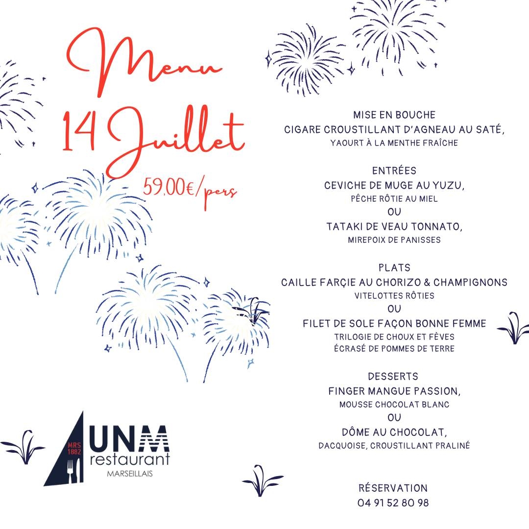 Menu 14 juillet - La Carte - Restaurant Vieux-Port Marseille - restaurant Italien Marseille